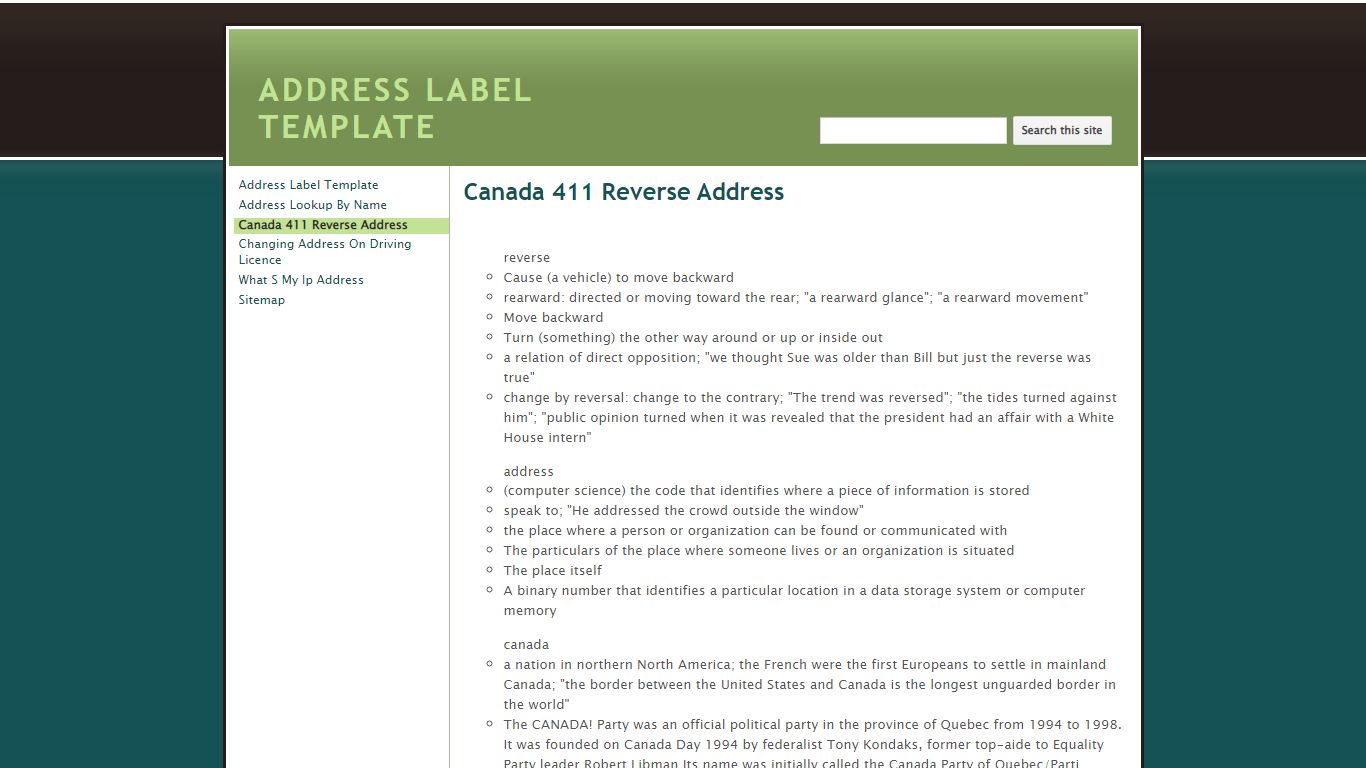 Canada 411 Reverse Address - ADDRESS LABEL TEMPLATE - Google